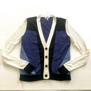 Peter Pilotto for Target Colorblock Mesh Cardigan Sweater cotton blend sz XS